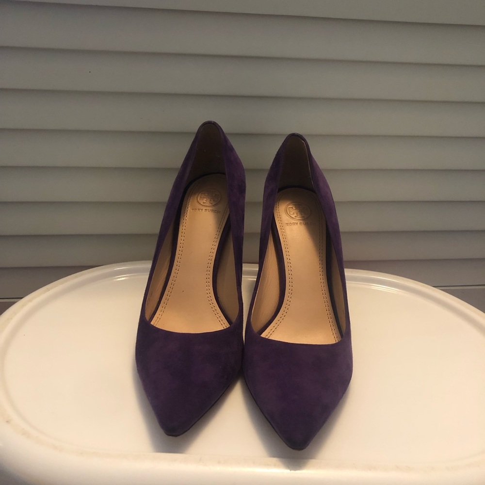 Tory Burch Purple Suede Heels